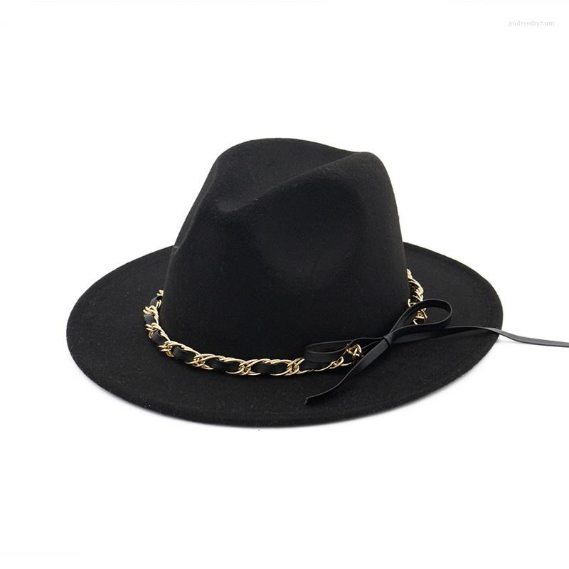 

Berets Retro Fashion Vintage Floppy Wide Brim Bowler Hat For Men Women Black Wool Bowknot Trilby Cap Chapeu De Feltro HF18, Pink