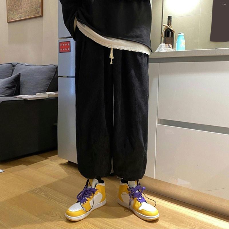 

Men's Pants Men's Large Size Loose Corduroy Winter Casual Wide Leg Pant Harajuku Male Streetwear Oversize Harlan Trousers, Black