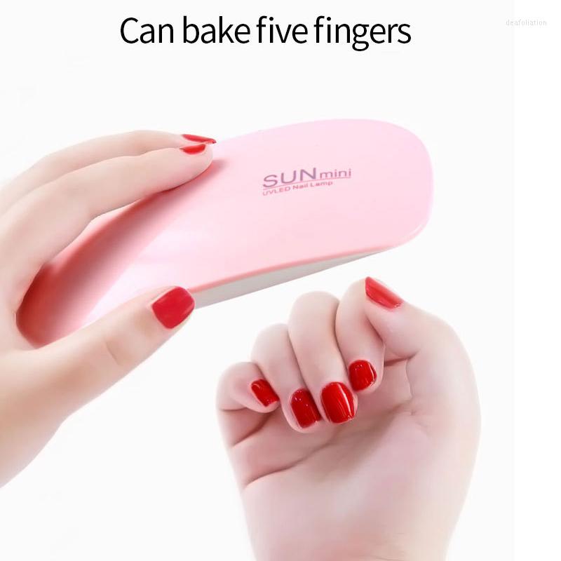 

Nail Dryers 6W Dryer LED UV Lamp Micro USB Gel Varnish Curing Machine Art Equipment 6 Beads For Home Manicure Tool, Sbdbai