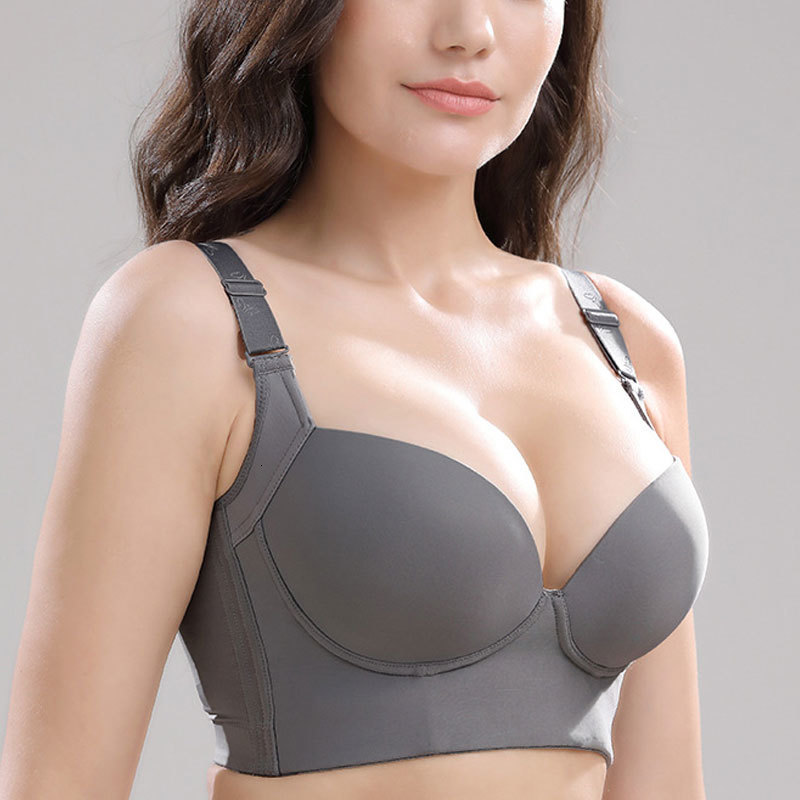 

Bras Push Up Women Deep Cup Bra Hide Back Fat Underwear Shaper Incorporated Full Coverage Lingerie 221119, Beige