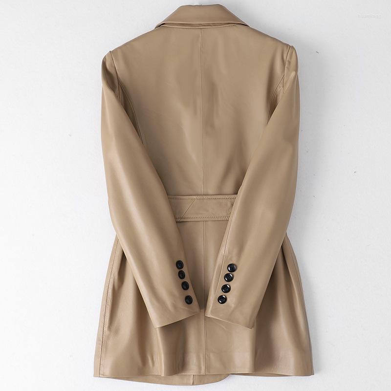 

Women's Leather 200% Women Real Jacket Sheepskin Coat Female Spring Autumn Blazer Genuine Coats And Jackets HQ22-LYJ2248A KJ5654, Gongmi