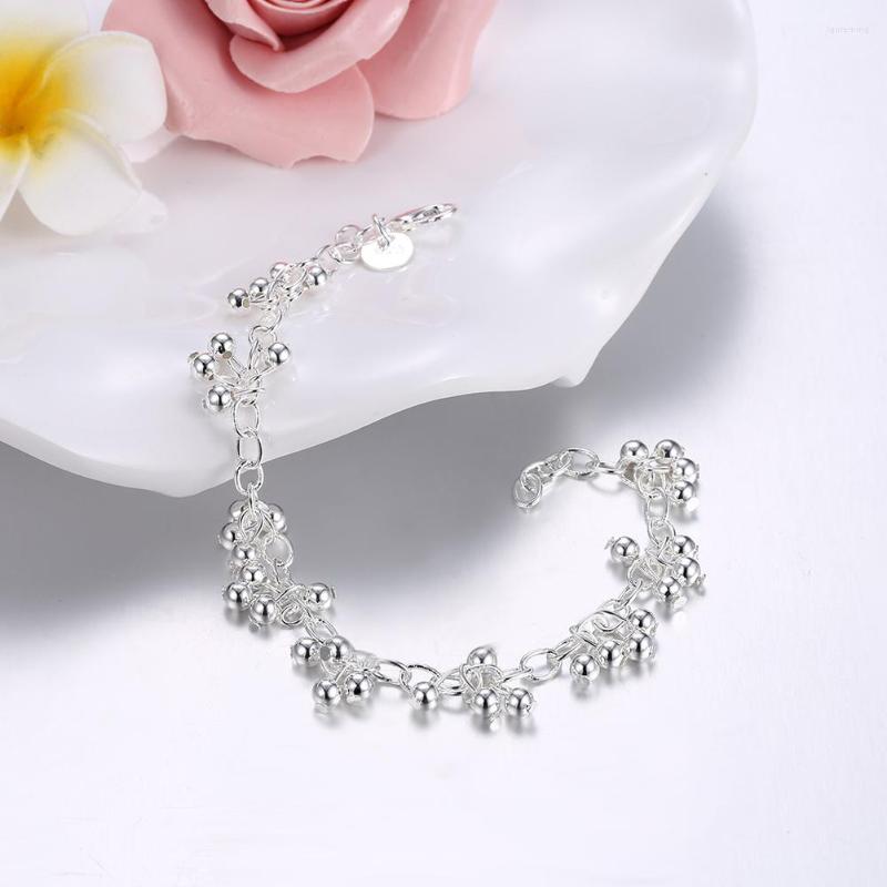 

Link Bracelets Charm Grape Beads Chain 925 Stamped Bracelet For Woman Wedding Party Christmas Gifts Fashion Jewelry