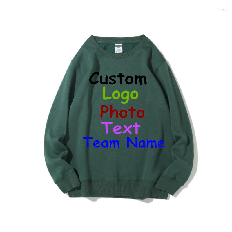 

Men' Hoodies Customized Picture LOGO Autumn And Winter Polyester-cotton Polar Fleece Solid Color Women' Round Neck Sweater, Black