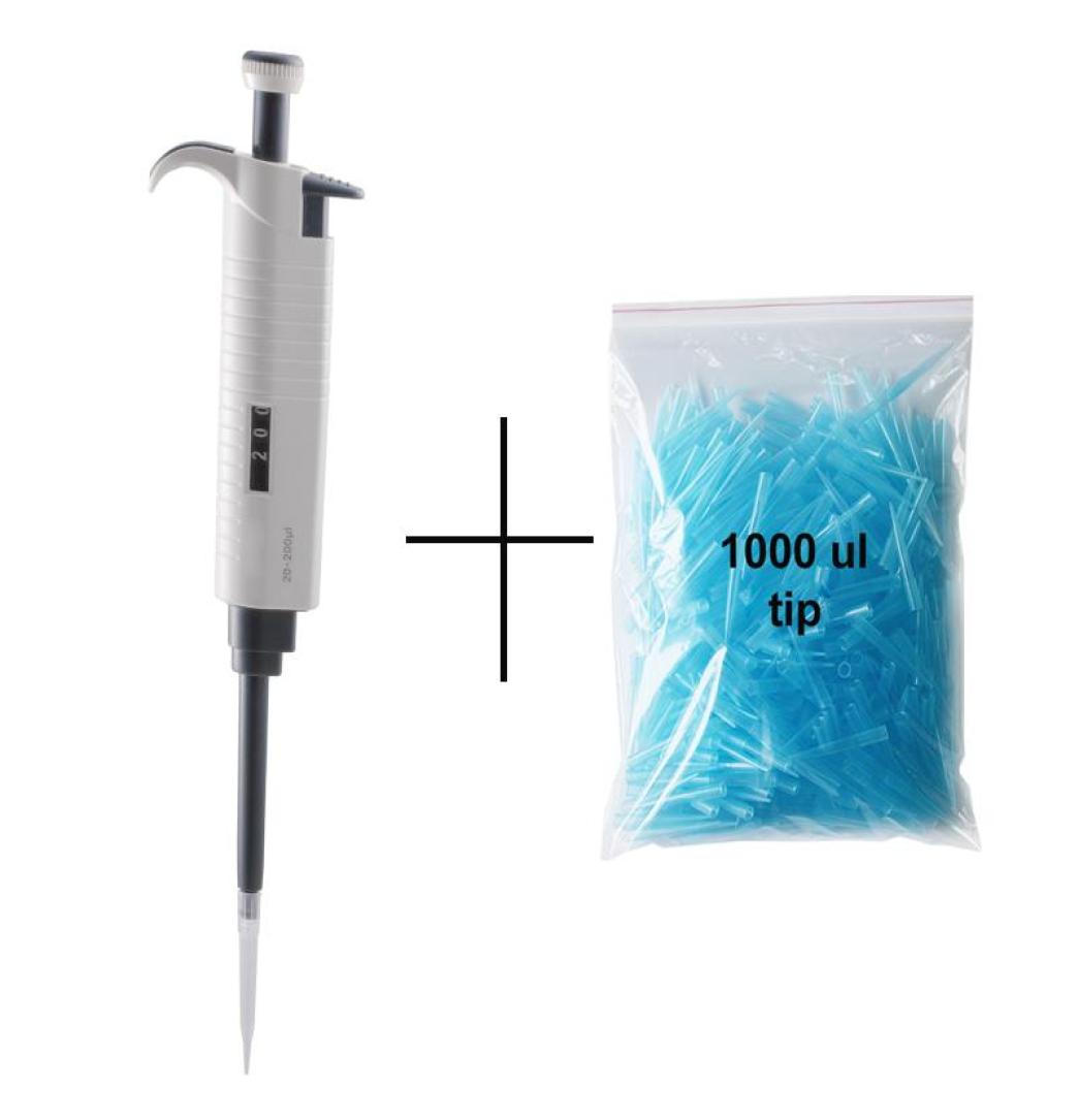 

1001000ul Digital Adjustable Micro Pipette Micropipette Pipettor Gun with 1000ul tips6748981