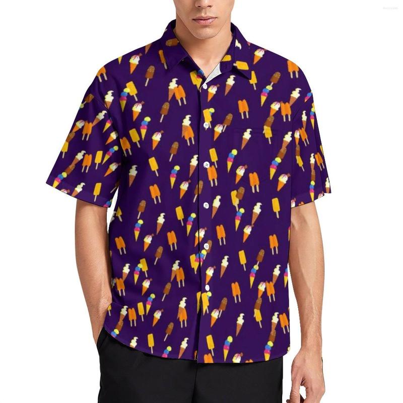 

Men's Casual Shirts Ice Design Vacation Shirt Man Fun Cartoon Pattern Blouses Short Sleeve Stylish Oversized, Style-21