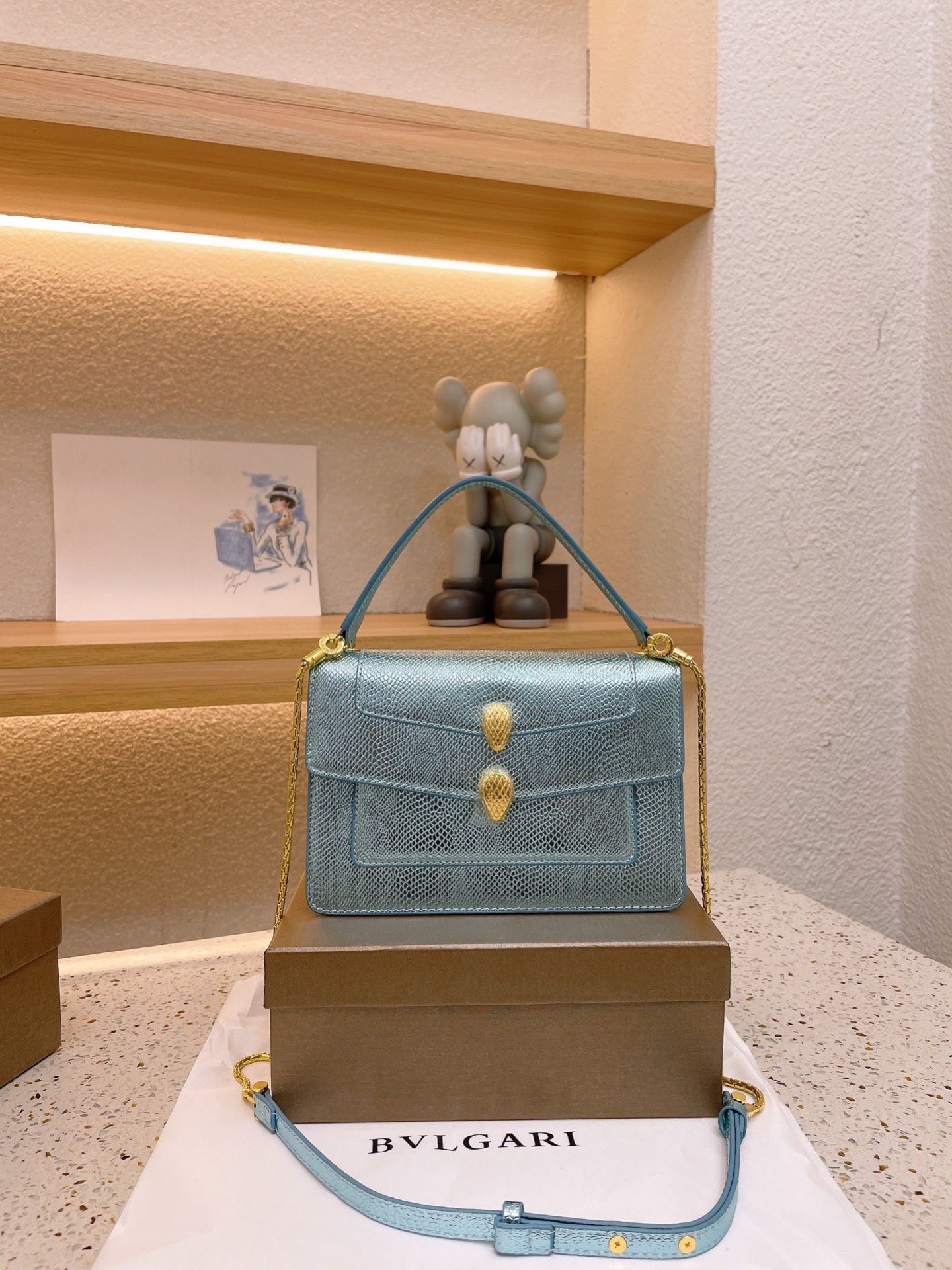 

Luxurious Designers Bags Women Fashion Handbags Shoulder Crossbody Bags Snakehead Bag High Quality Bags, Gold