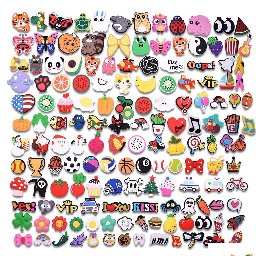 

Charms 100Pcs Whole Mix Cartoon Shoes Charms Sile Soft Animal Cat Rabbit Hole Slipper Accessories For Kids Gifts Croc Dr Seashellshop D232x