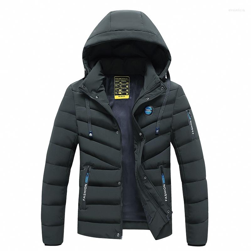 

Men's Down Winter Warm Padded Jacket Thickened Hooded Detachable Puffer Coat, Black