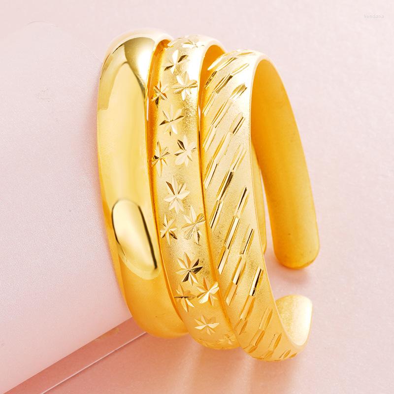

Charm Bracelets VAMOOSY Trendy Brand Women & Bangles Open Cuff Design Dubai 24K Gold Luxury Jewelry For Wedding