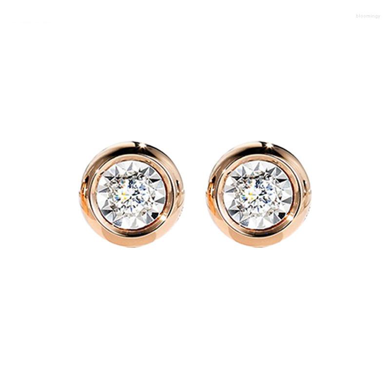 

Stud Earrings JICAI Real 18K Gold Diamond Jewelry Pure AU750 Luxury Engagement Gift For Women Fine Gifts