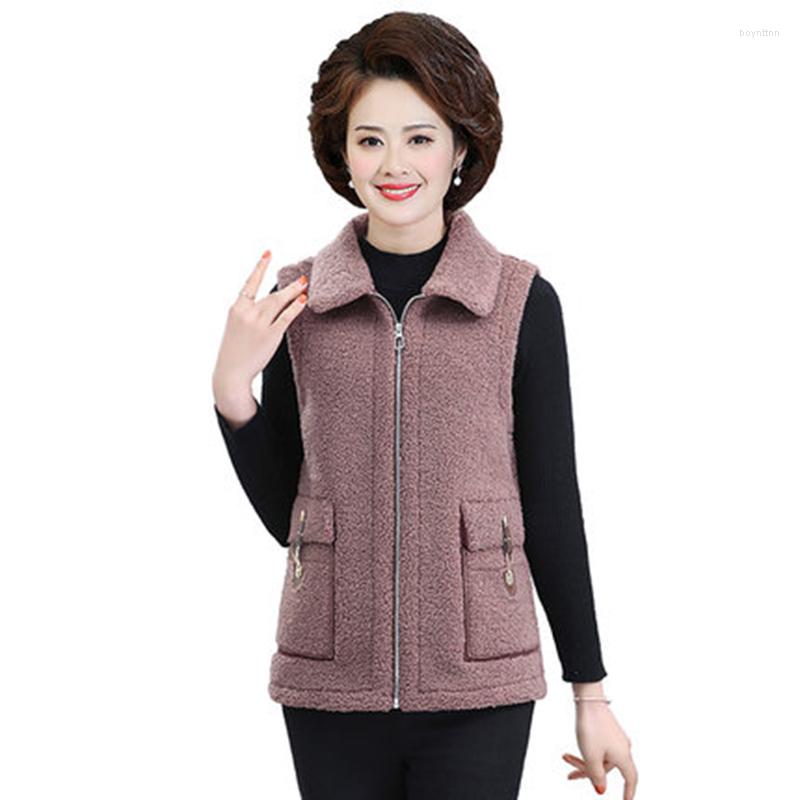 

Women's Vests Mother Spring Grain Velvet Vest Women Clothing 2022Middle-Aged Women's Short Coat Waistcoat Fashion Oversize Lady, Zipper red beanpaste