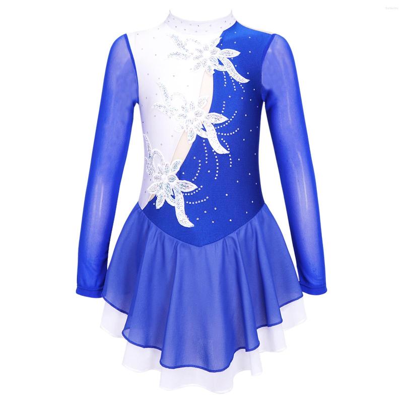 

Stage Wear Ballet Dance Dress For Kids Gymnastics Leotards Ballerina Tutu Girls Figure Ice Skating Costume, Burgundy a