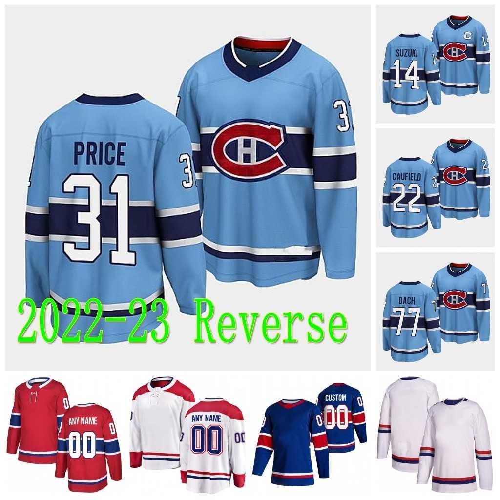 

#20 Juraj Slafkovsky Canadiens Reverse Retro Jersey Cole Caufield Nick Suzuki Carey Price Josh Anderson Arber Xhekaj Tyler Pitlick Nathan Schnarr Jonathan Drouin, Men