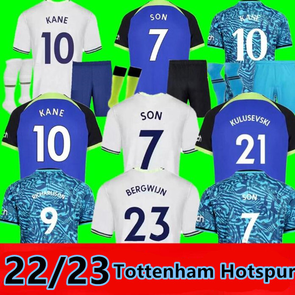 

22 23 KANE SON RICHARLISON Soccer Jerseys Player Version KULUSEVSKI HOJBJERG Away 2022 2023 PERISIC Third ROMERO TOtTENham Football kit shirt BENTANCUR, Blue
