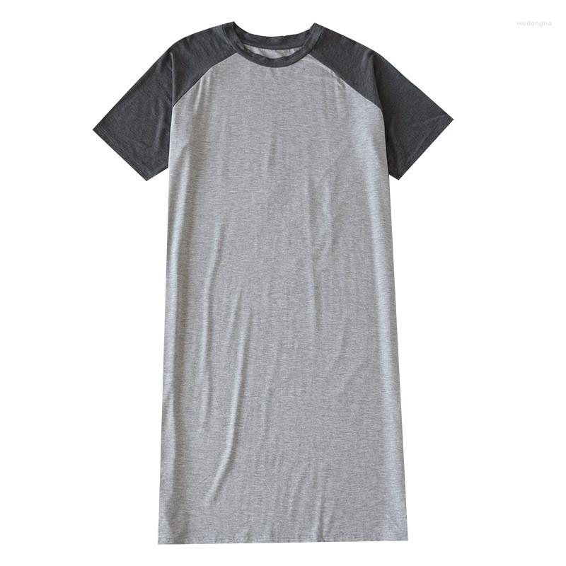 

Men's Sleepwear Summer Pajamas Viscose Robe Men Sleeping Dress Plus Size 4xl 5xl 6xl Male Modal Nightgown Casual Loose Home Clothes, Gray