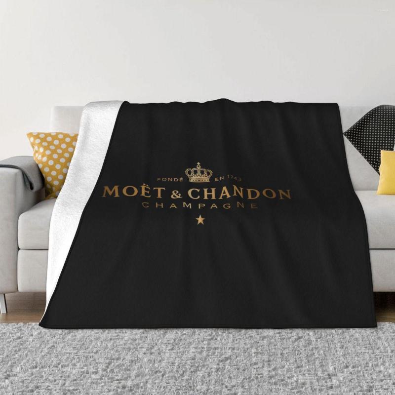 

Blankets Moet & Chandon Blanket Coral Fleece Plush Printed Champagne Multi-function Super Soft Throw For Bedding Outdoor Quilt
