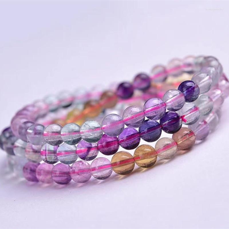 

Strand Natural Color Fluorite Beads Bracelets Healing Stone Charm Jaspers