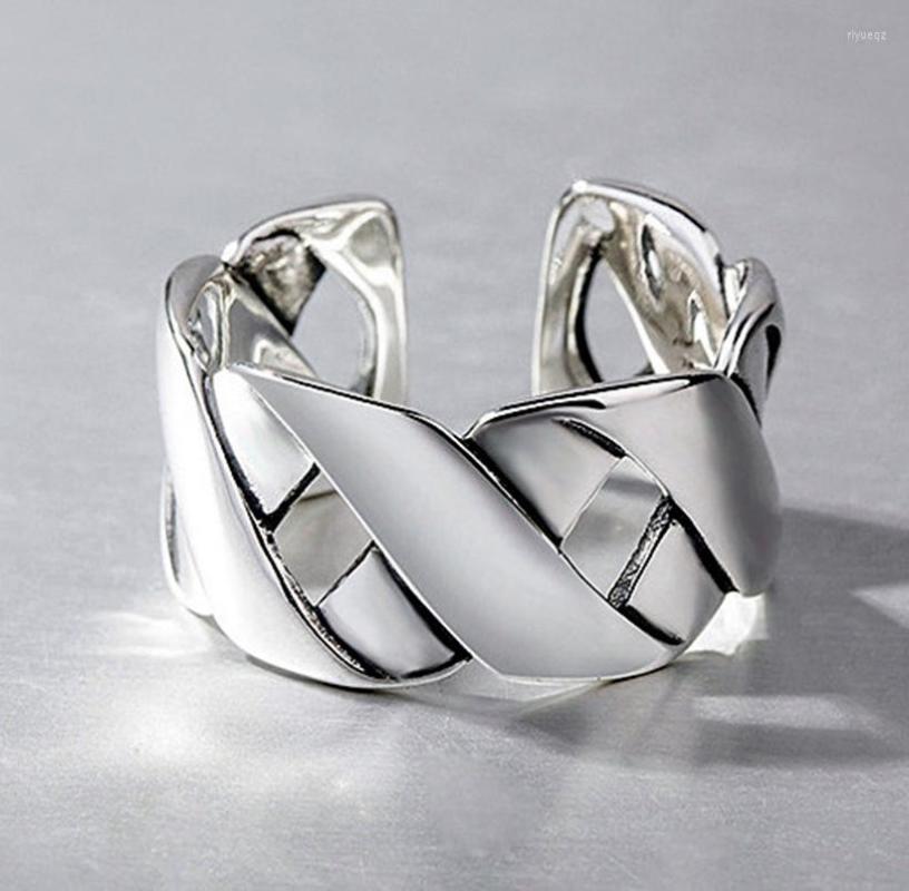

Wedding Rings Trendy Silver Color Cross For Women Men Jewelry Finger Wholesale