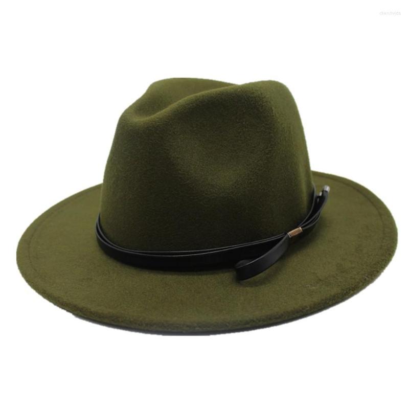 

Berets 2022 Fashion Men Women Fedora Hat Wool Trilby Wide Brim Panama Size 56-58CM, Black