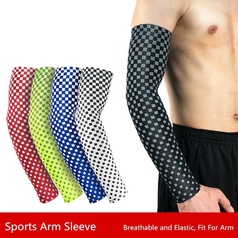 

Knee Pads 1 Piece Unisex Cycling Arm Warmers Sun UV Protection Compression Sleeve Volleyball Basketball Elbow Bike Goft Cover, White