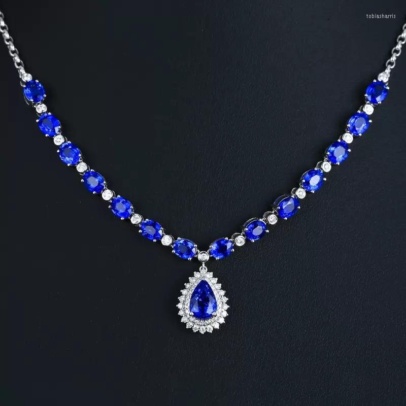 

Chains Luxury Imitation Natural Color Gem Necklace Zircon Inlaid Pear Shaped Pendant Women's