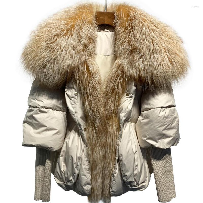 

Women' Leather Ladies Real Fur Collar Jacket 2022 Autumn And Winter Coat With Big, As show