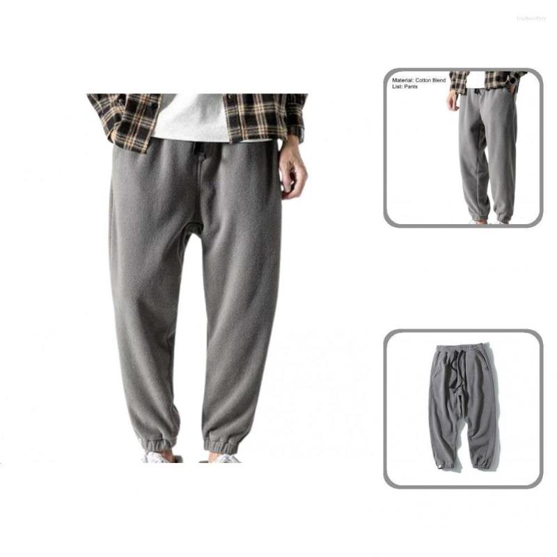 

Men's Pants Casual Fabulous Mid Waist Male Trousers Leisure Solid Color For Work, Black
