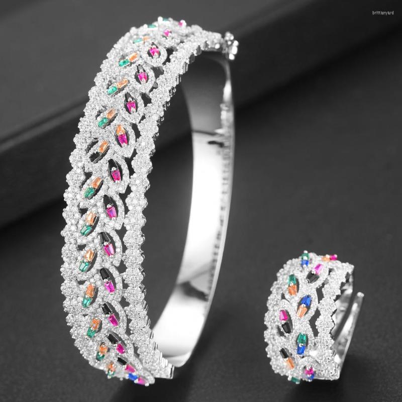 

Necklace Earrings Set GODKI 2022 Charms 3 Rows Bamboo Dubai Cubic Zirconia Bangle/Ring For Women Brand Nigerian Wedding, Picture shown