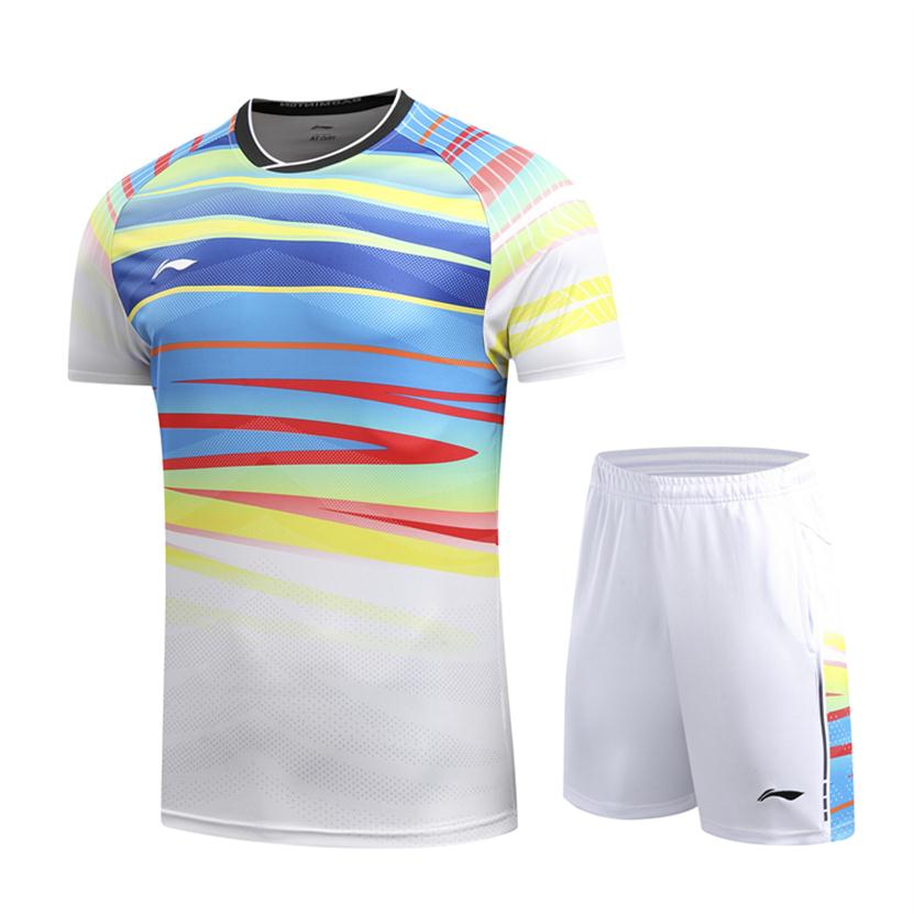 

Li Ning badminton table tennis men's and women's clothes short sleeve T-shirt men's Tennis clothesshirt shorts Quick-183Y, Men's black