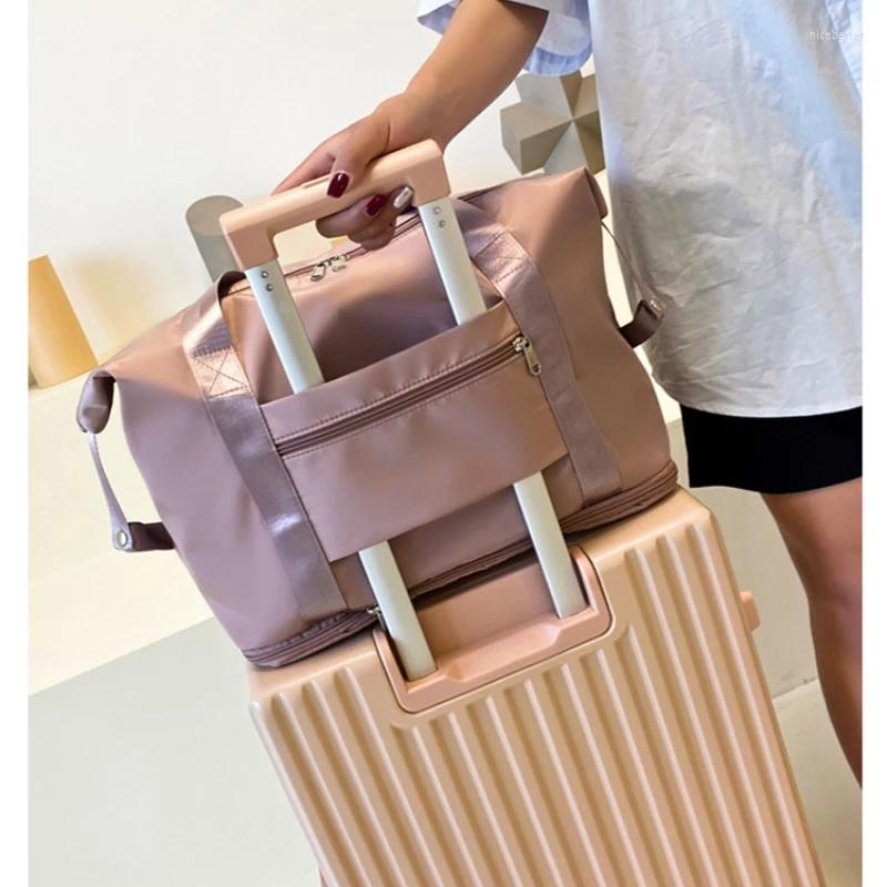 

Outdoor Bags Multifunctional Folding Travel Waterproof Tote Luggage For Women 2022 Large Capacity Duffle Handbag, Lavender