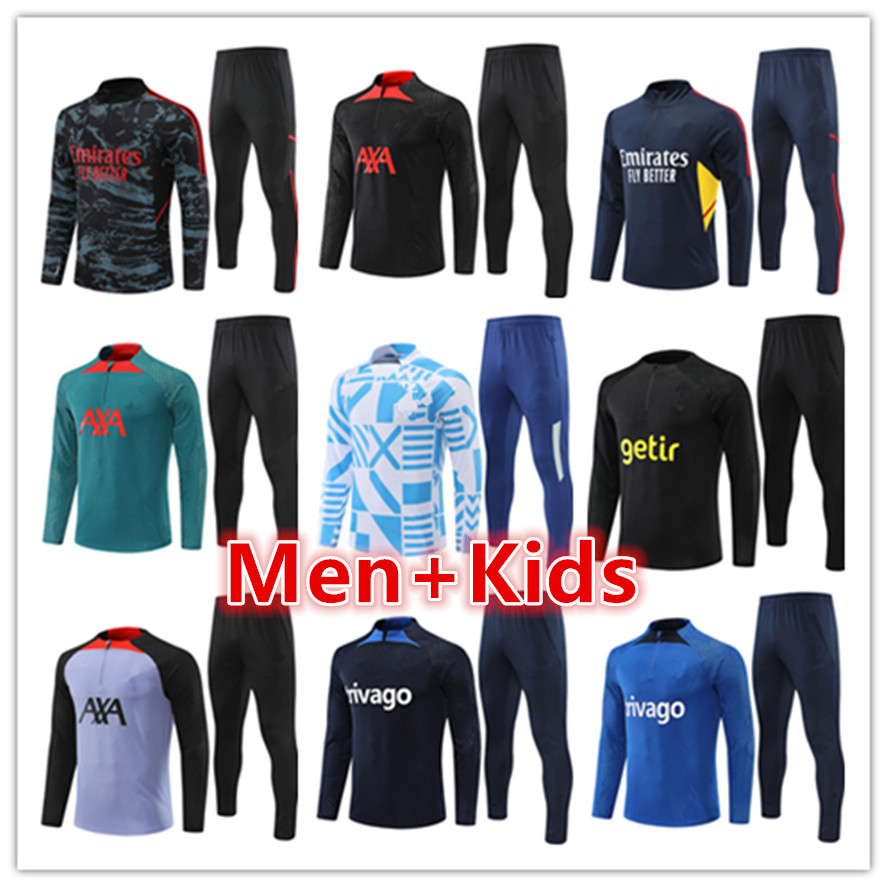 

22 23 mens kids tracksuits football training suit jerseys set 2022 2023 men soccer tracksuit jacket jogging kit chandal futbol survetement foot sets, 11