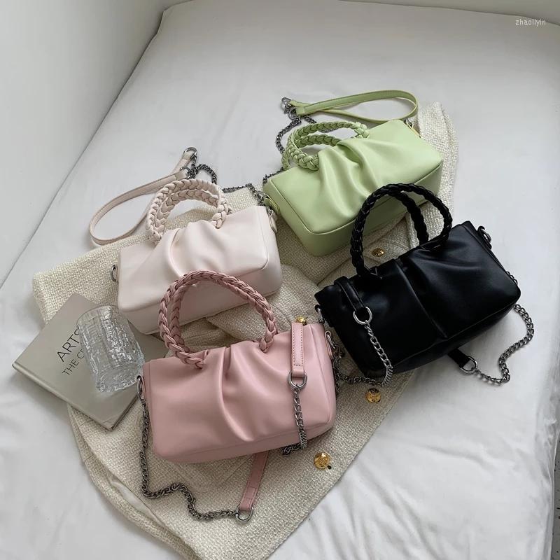 

Evening Bags Small PU Leather Crossbody Bag With Short Rope Handle For Women 2022 Trendy Summer Shoulder Office Handbags Cute Totes, Black