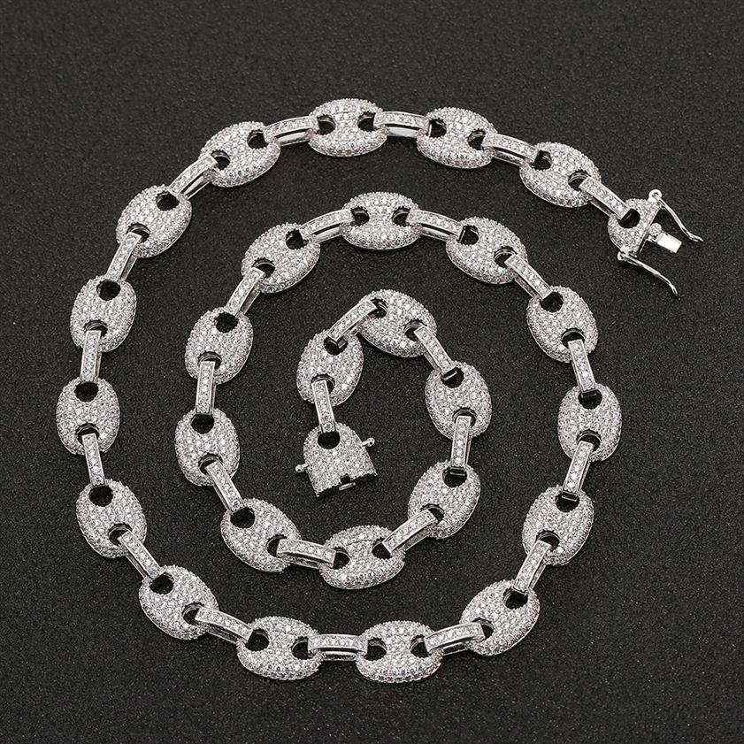 

Iced Out CZ Puffed Mariner Link Choker Beads Chain Necklace Gold Silver Multicolor Cubic Zirconia 16-24inch2544