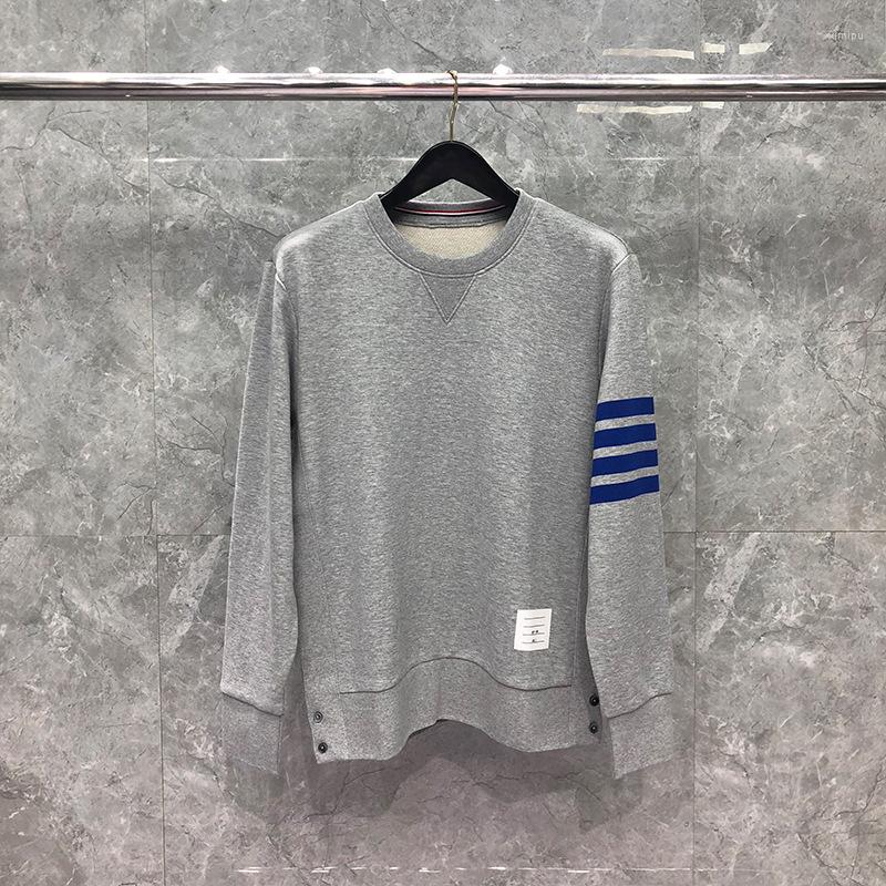 

Men's Hoodies 2022 Fashion Brand Spring Autumn Casual Clothing Cotton Men Women Sweatshirts O-Neck Male Blue Striped Sportswear Coat, Gray