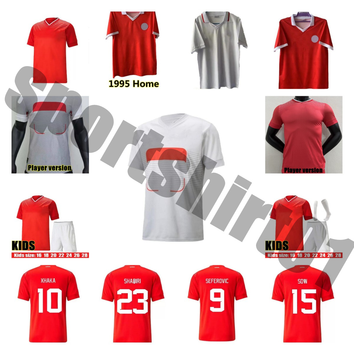 

Swiss soccer jerseys 2022 Maillot suisse ZAKARIA AKANJI SHAQIRI men kids kit MBABU SEFEROVIC EMBOLO Schweizer Trikot ELVEDI SOW Maglia svizzera 94 football shirts, 10