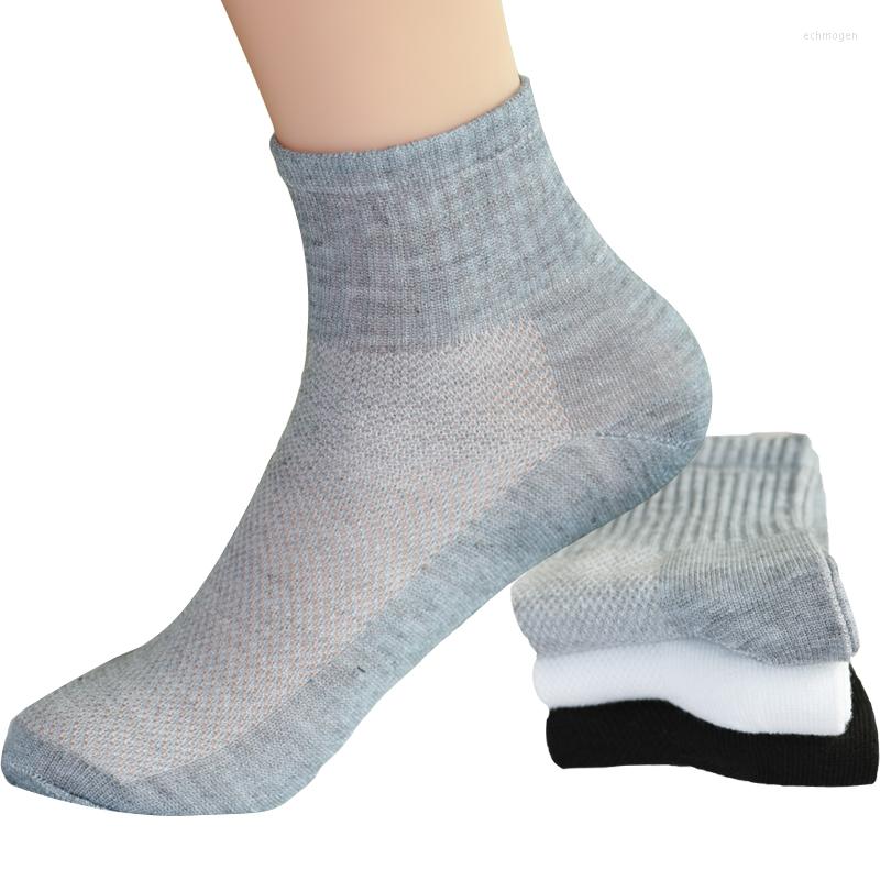 

Men's Socks Summer Autumn Style Mesh Breathable Business Cotton Male White Black Gray Fashion Casual Short