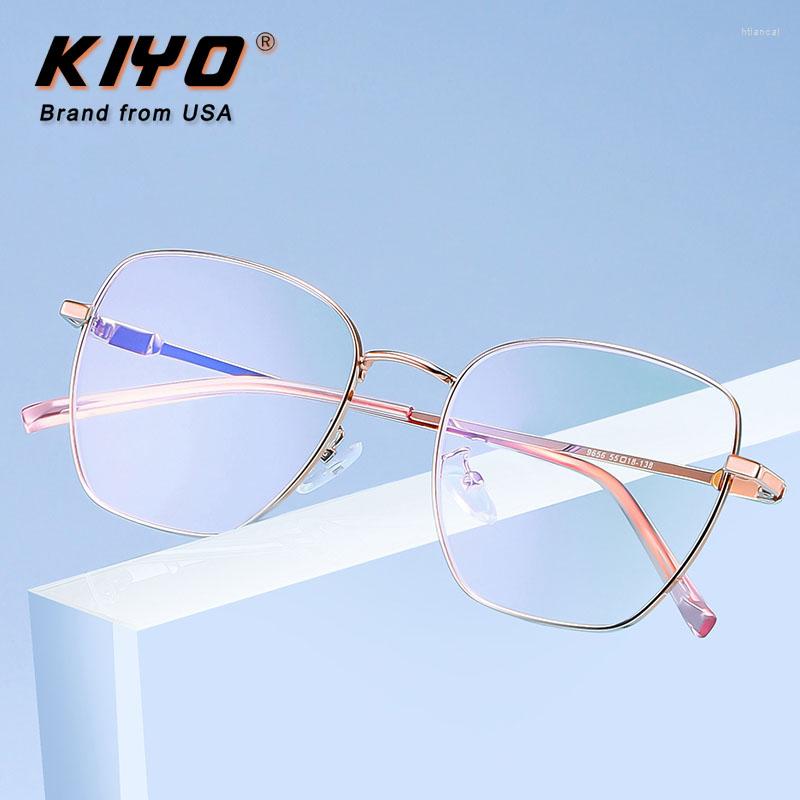 

Sunglasses KIYO Brand 2022 Women Men Fashion Anti Blue Light Optical Frame Metal Eyeglasses Frames Square Spectacles Glasses 9656
