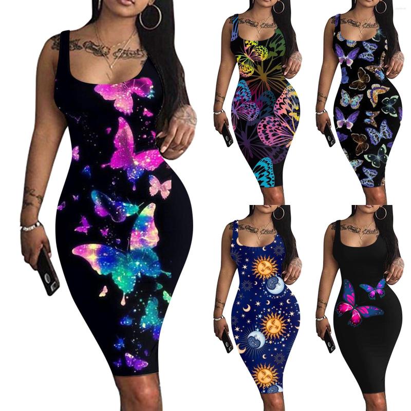 

Casual Dresses Vest Skirt Women Work Printed Dress Fit Hip Slim Fashion Sleeveless Women' Translucent For, Purple