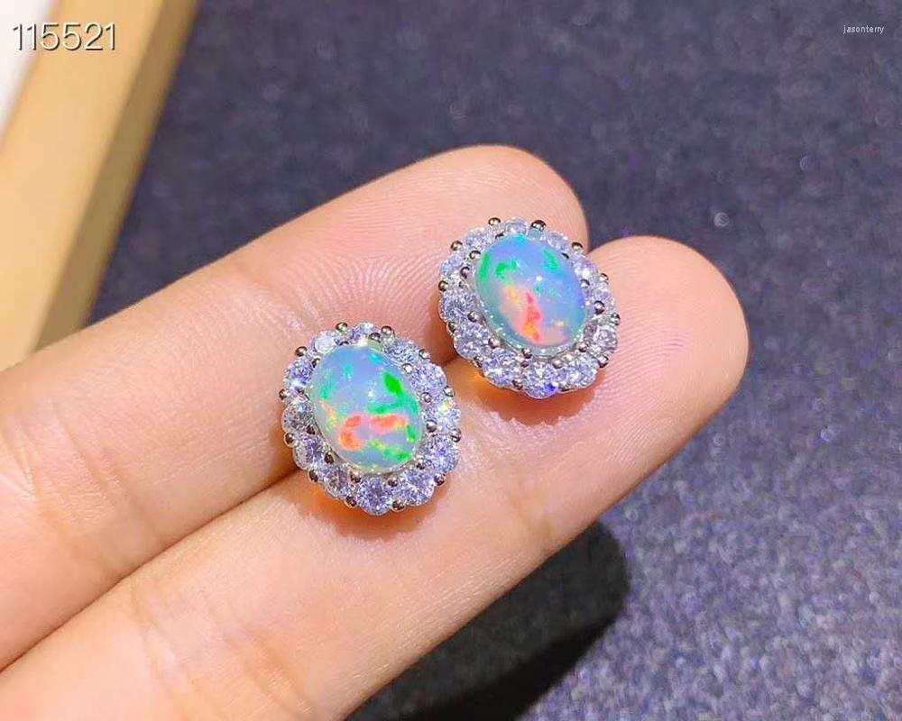 

Stud Earrings Natural Opal Earring Fashionable Gem Quality 6x8mm