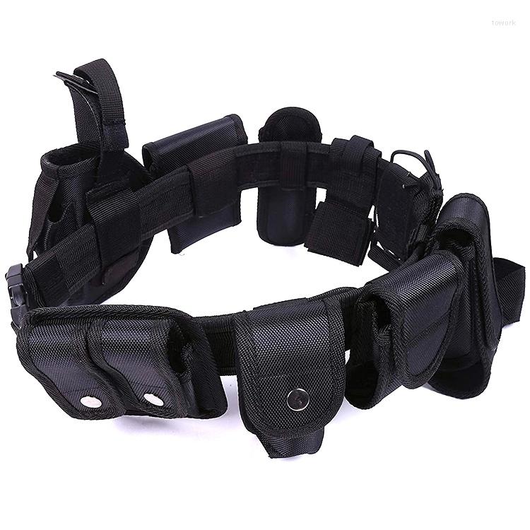 

Waist Support Multifunctional 10in1 Tactical Security Duty Belt With Gun Holster Pouch Sets Utility Kit Outdoor, Black
