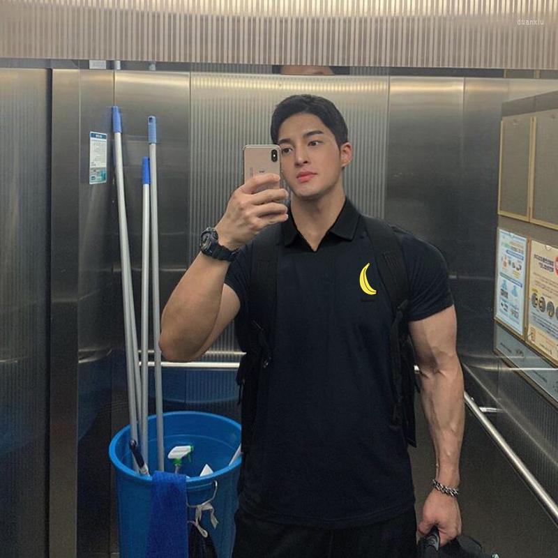 

Men's Polos Lapel Short-sleeved T-shirt Summer Business Casual Loose POLO Shirt Cotton Trendy Clothing, Black