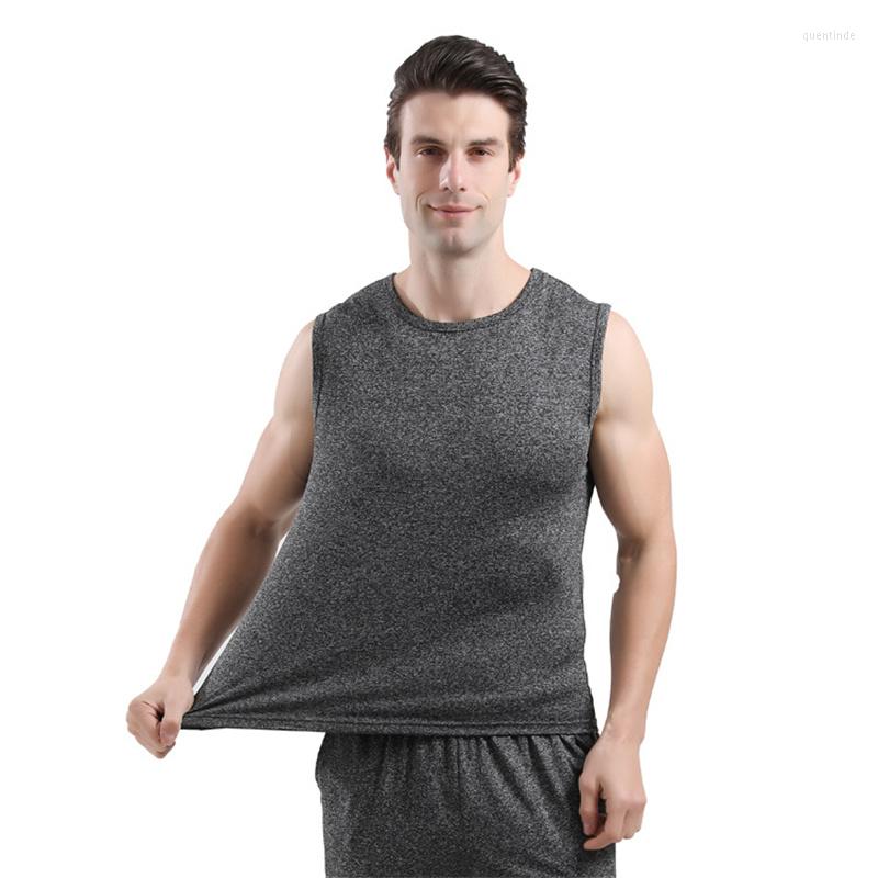 

Men's Tank Tops Summer U-Neck Thin Stretch Large Loose Perspiration Quick Drying Men's Plus Size 7XL Tees Home Male Sport Vests, Black
