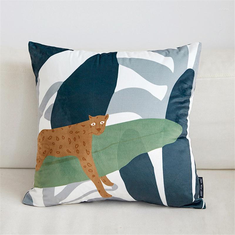 

Pillow Tropical Leaves Cover Animal Leopard Bird Soft Velvet Covers Decorative Pillows Decor Home Sofa Pillowcase 45