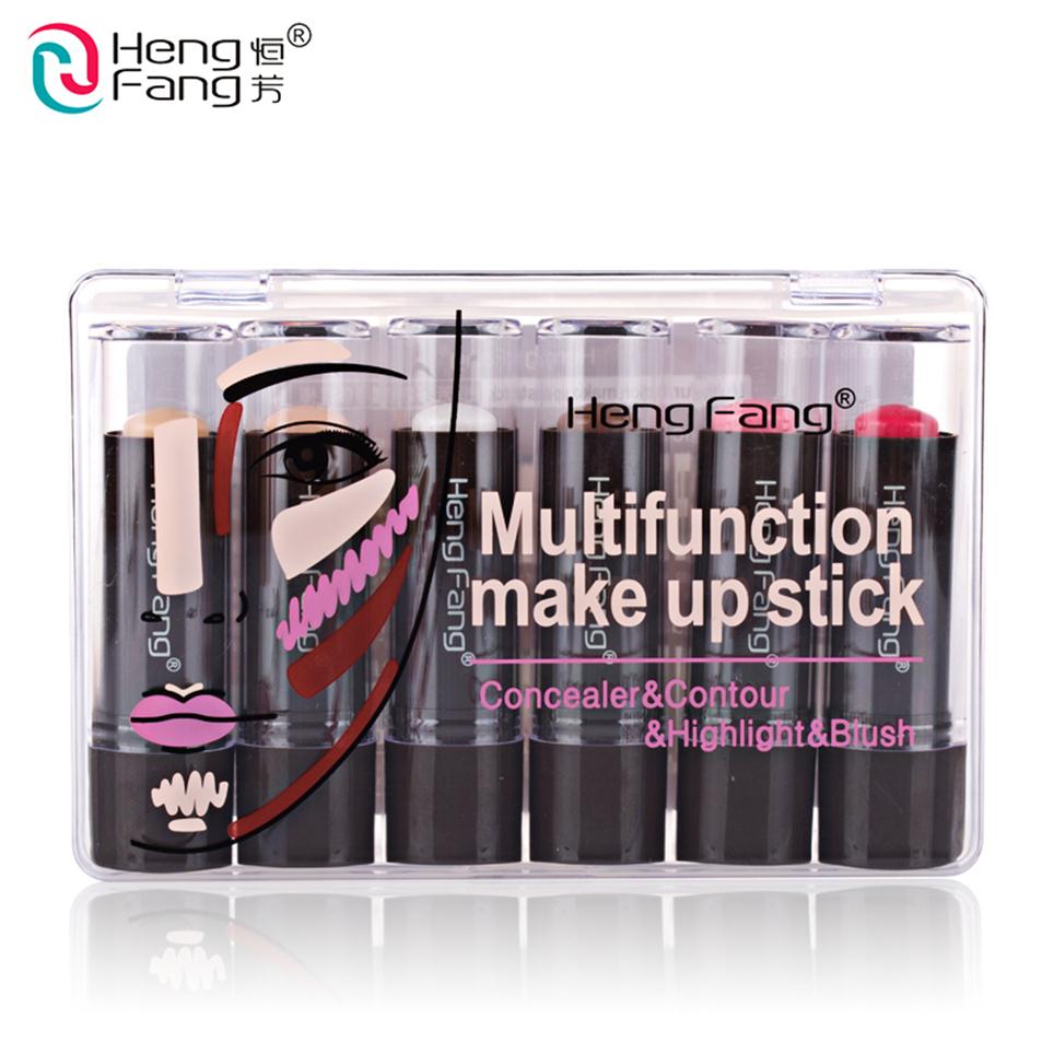 

Whole-6Pcs Set Concealer Blush Highlight Contour Multifunction make up stick 3 5gx6 Makeup Brand HengFang #H8458234J