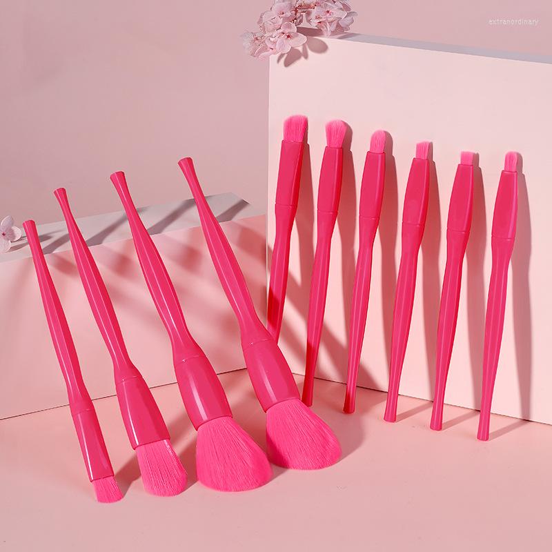 

Makeup Brushes 10pcs Candy Color Set With Bag Solid Powder Foundation Eyebrow Eyeshadow Blush Beauty Make Up Tools Kit
