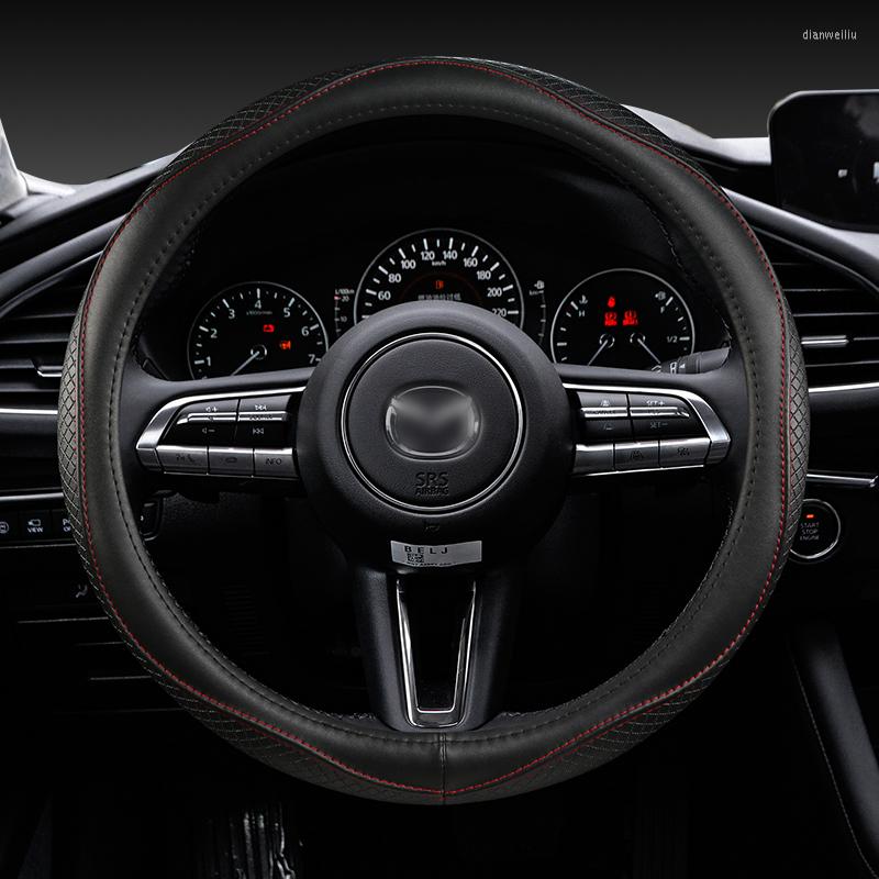 

Steering Wheel Covers Genuine Leather 38CM Car Cover Case For 2 3 6 Axela Atenza CX-3 CX-5 CX5 CX-7 CX-9 Accessories