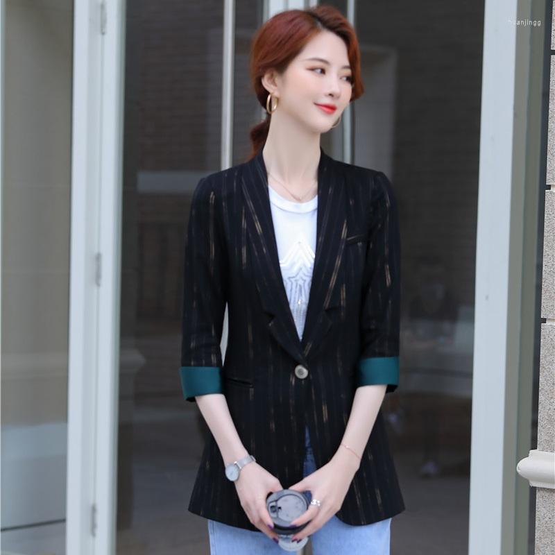 

Women' Suits 2022 Autumn Fashion Office Ladies Black Blazer Women Jackets Half Sleeve Elegant Female Work Wear Costume