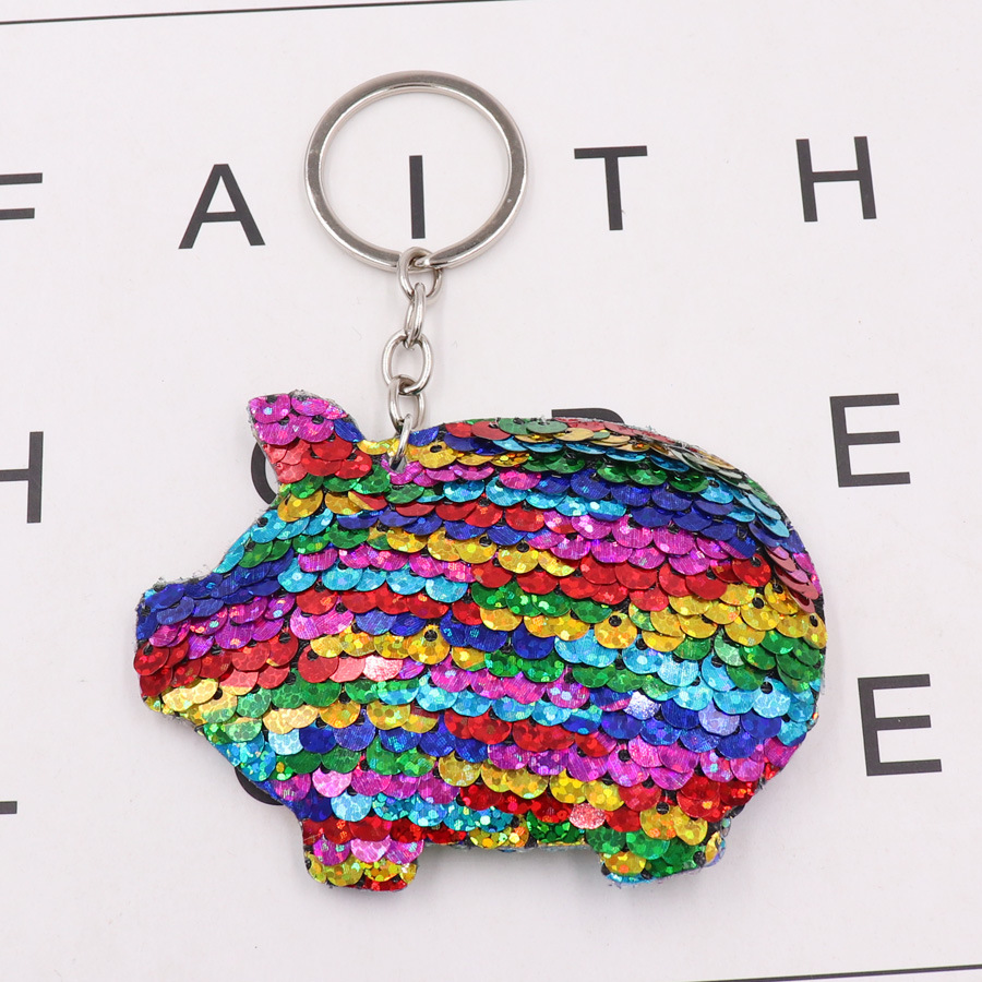 

Pig keychains Reflective Double-sided Glitter Keychain party favor Cute Bag Car Pendant Gift Wholesale 1223669