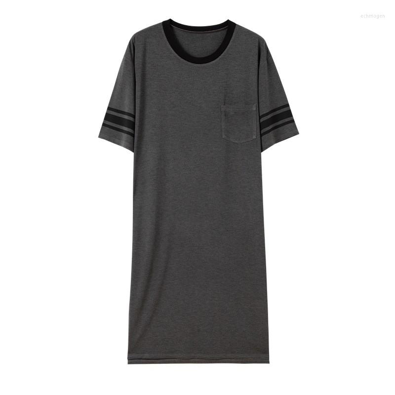 

Men's Sleepwear Loose Plus Size Sleeping Dress Men Soft Modal Cotton Robe Male Nightgowns Short Sleeve Onesies Pajamas Home Wear Robes, 7012 pink