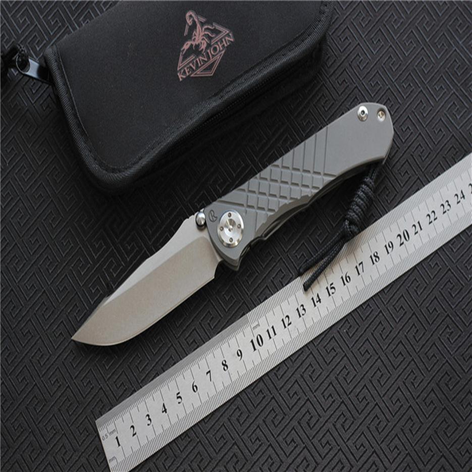 

kevin john CR Umnumzaan folding knife m390 blade titanium handle camping hunting survival pocket Kitchen fruit knives EDC tools187S